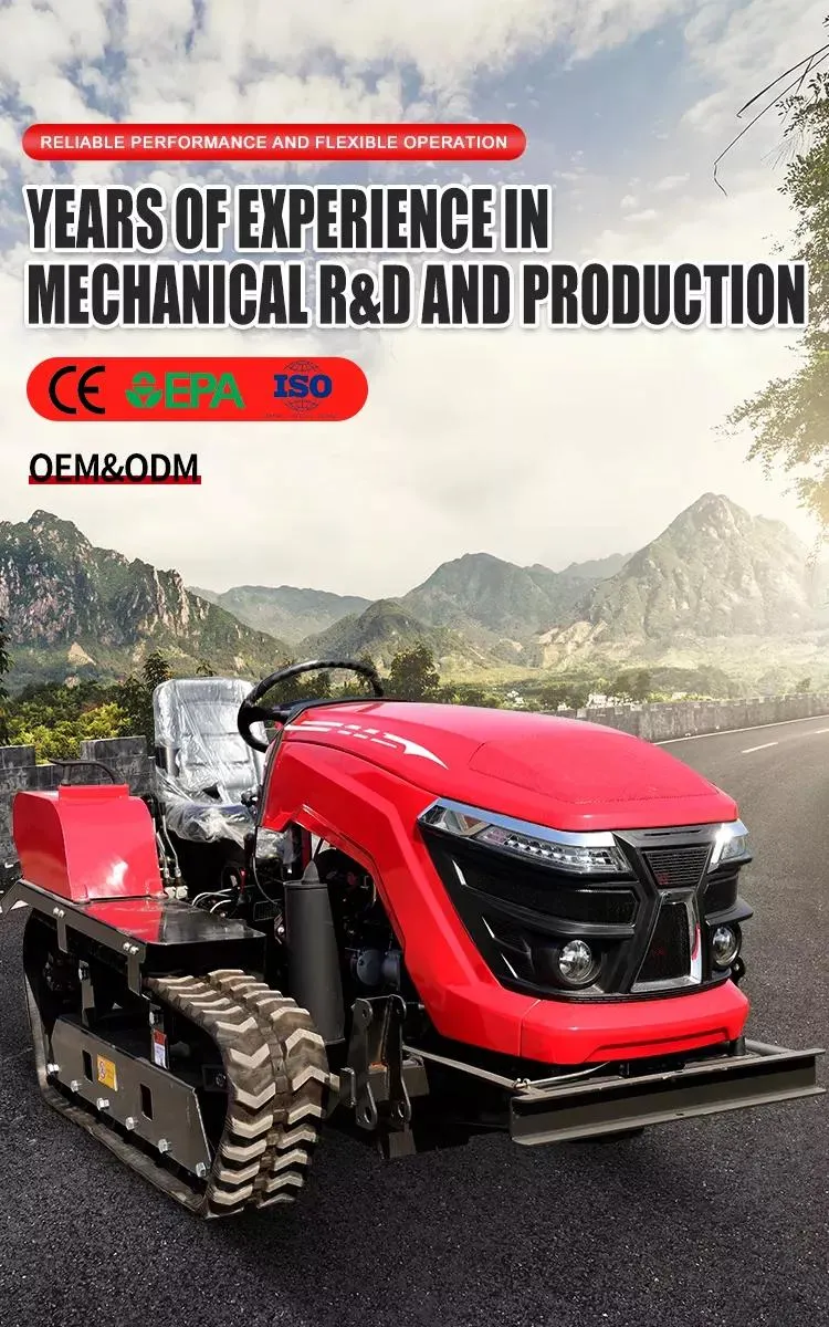 60HP Gasoline Crawler Tractor with Brand New Motor Durable Rich Function Such as Plowing Cultivating Ditching Earth Digging Moving and Others