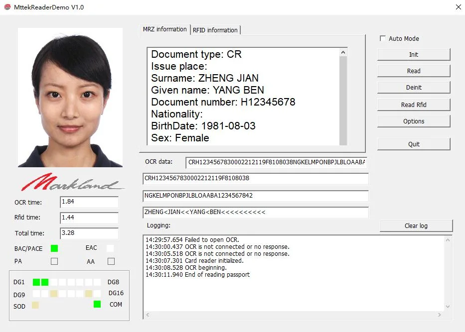 Mepr 10 Half-Page Passport Reader (OCR+RFID)