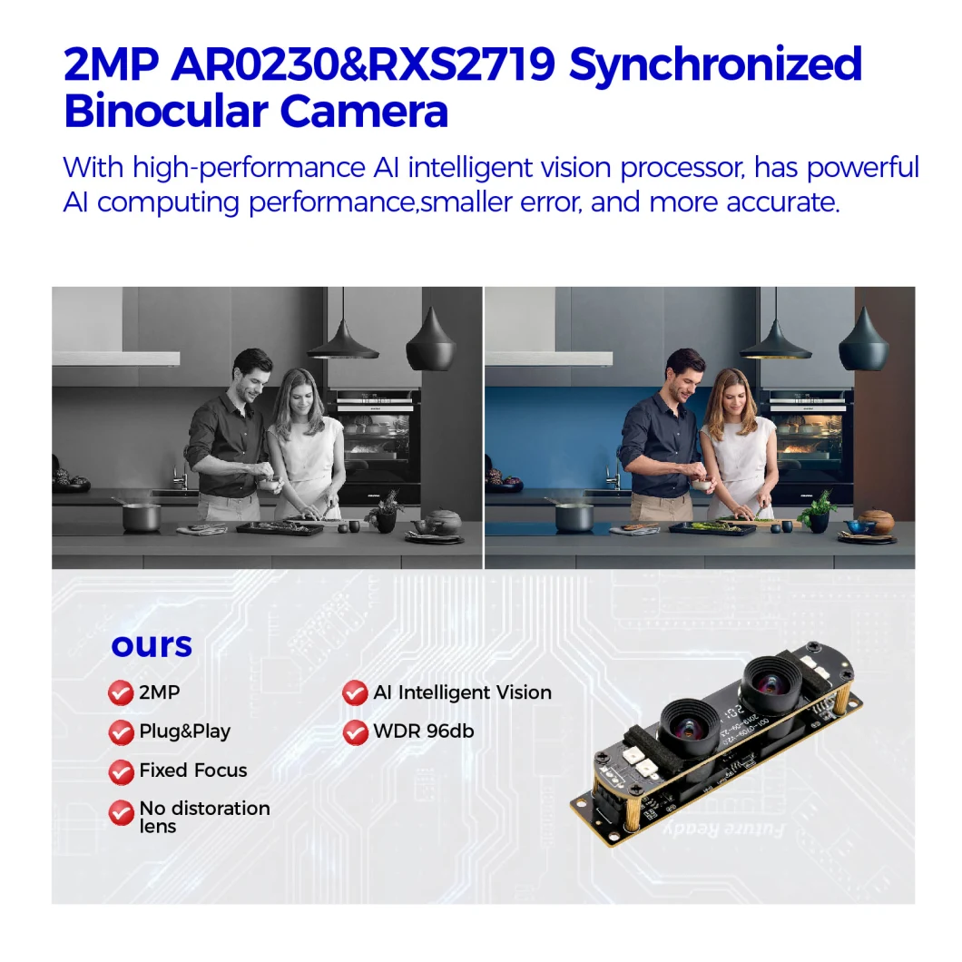 Customized 2MP Full HD Ar0230 Synchronization Dual Lens Infrared Image Living Detection Camera Module for Face Recognition