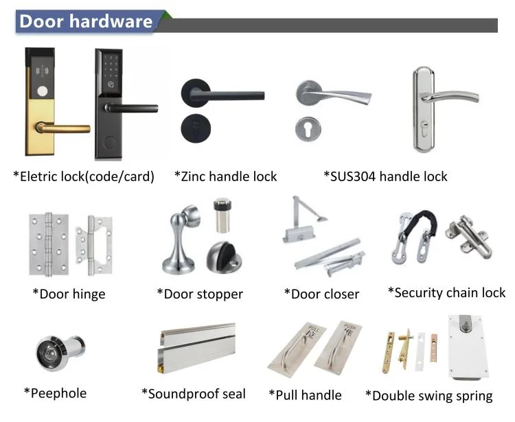 Polymer Interior Doors Frame Waterproof Others Bathroom Doors Sets Hotel WPC Door