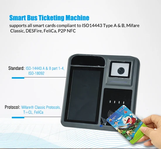Android 9.0 7-Zoll-Touchscreen-NFC-Kartenleser Verkehrsrechnungs-Busprüfgerät mit POS-Systemen (P18-Q)